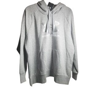 NWT Under Armour Rival Glitter Fleece Gray Hoodie Deadstock Sz 1X